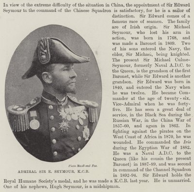 Admirál Sir E Seymour, KCB od English Photographer