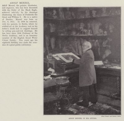 Adolf Menzel ve svém ateliéru od English Photographer