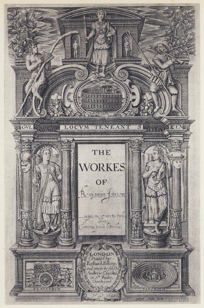 Ben Jonson, The Workes, Workes, W Stansby 1616 (černobílá fotografie) od English Photographer