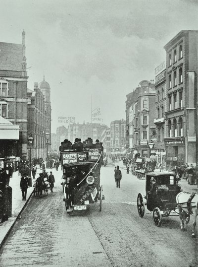 Bishopsgate: severně od Liverpool Street, Londýn, 1890 od English Photographer