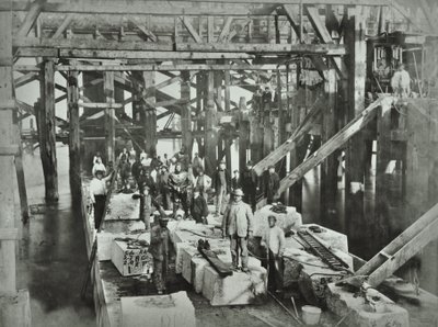 Blackfriars Bridge: stavební dělníci, 1869 od English Photographer