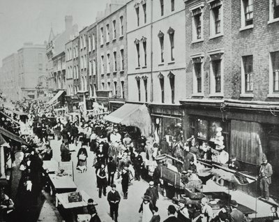 Brick Lane Market, Brick Lane: celkový pohled, 1895 od English Photographer