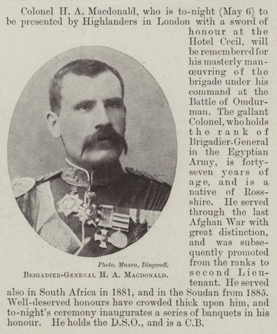 Brigádní generál H A Macdonald od English Photographer