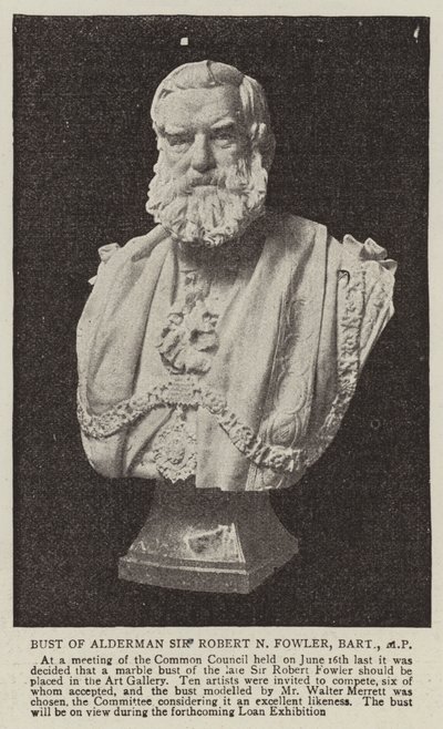 Busta konšela Sir Robert N Fowler, Baronet, MP od English Photographer