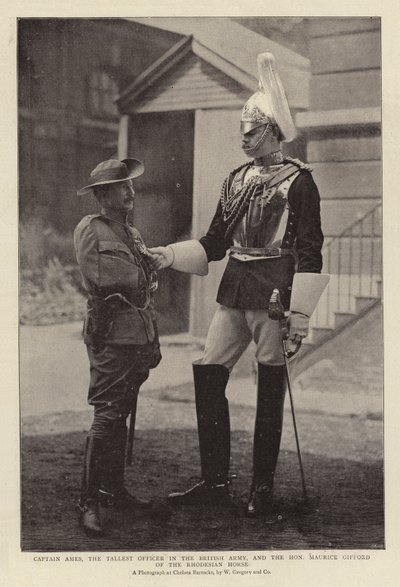 Kapitán Ames, nejvyšší důstojník v britské armádě, a ctihodný Maurice Gifford z Rhodesian Horse od English Photographer