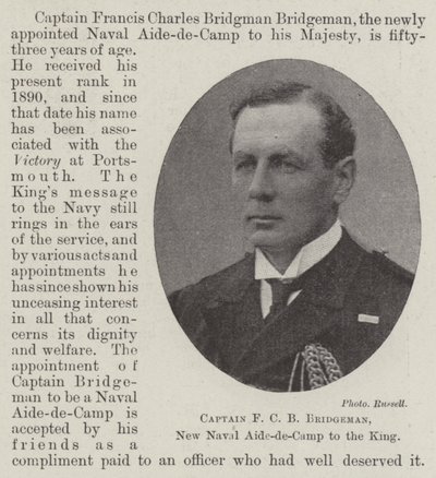 Kapitán F C B Bridgeman, nový námořní pobočník krále od English Photographer