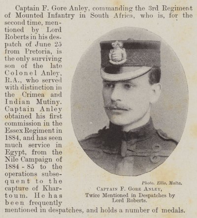 Kapitán F Gore Anley, dvakrát zmíněný v Despatches od lorda Robertse od English Photographer