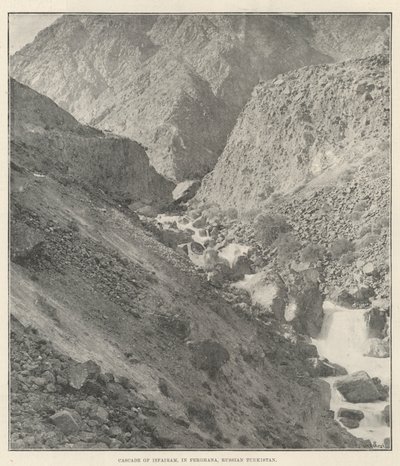 Cascade of Isfairam, ve Ferghaně, ruský Turkistán od English Photographer
