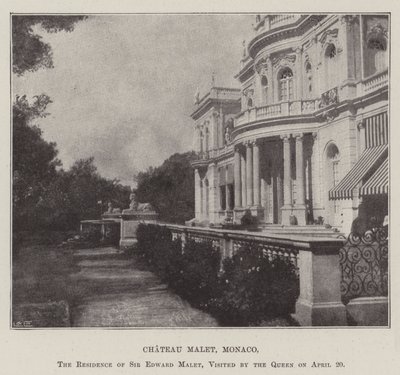 Chateau Malet, Monako, rezidence sira Edwarda Maleta, královna navštívila 20. dubna od English Photographer