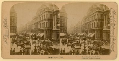 Cheapside, Londýn; stereoskopický obraz od English Photographer