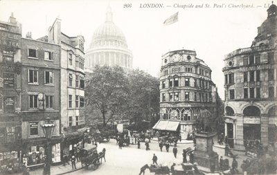 Cheapside a hřbitov St Pauls od English Photographer