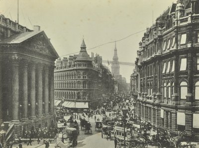 Cheapside, z Mansion House, City of London, 1885 od English Photographer