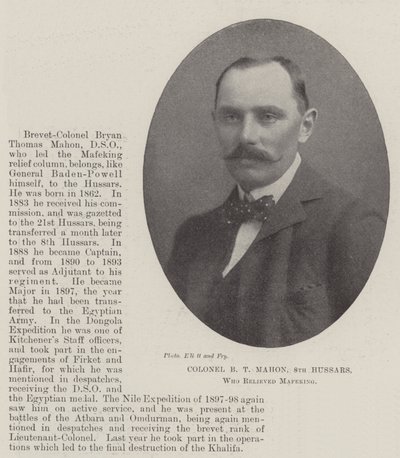 Plukovník B T Mahon, 8. husaři, který vystřídal Mafekinga od English Photographer