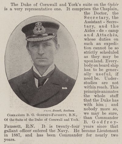 Velitel BG Godfrey-Faussett, RN, ze suity vévody z Cornwallu a Yorku od English Photographer