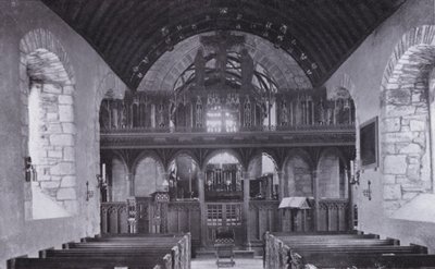 Cornwall: The Screen, St Crantock Church (černobílá fotografie) od English Photographer