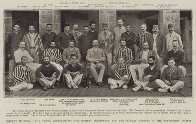 Kriket v Indii, týmy reprezentující předsednictví Bombaje a Bombay Parsees v zápase o předsednictví od English Photographer