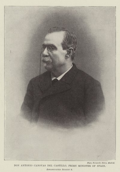 Don Antonio Canovas del Castillo, předseda vlády Španělska, zavražděn 8. srpna od English Photographer