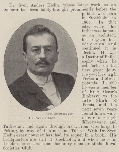 Dr. Sven Hedin od English Photographer