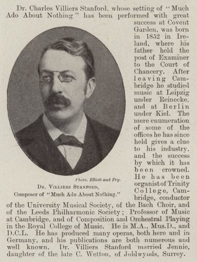 Dr Villiers Stanford, skladatel Mnoho povyku pro nic od English Photographer