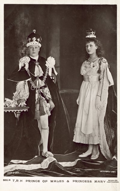 Edward, princ z Walesu a Mary, princezna Royal od English Photographer