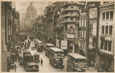 Fleet Street a St Pauls Cathedral, Londýn od English Photographer
