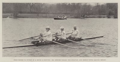 Z Oxfordu do Putney za 13 hodin 59 minut, pan Spencer Gollan, Tom Sullivan a George Towns opouštějí Henley od English Photographer