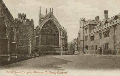 Front Quad, Merton College, Oxford, Oxfordshire (černobílá fotografie) od English Photographer