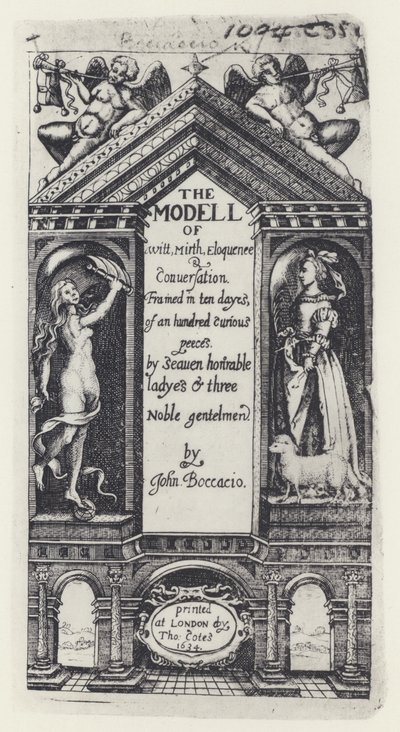 G Boccaccio, The Modell of Witt, Decameron, T Cotes pro B Allena a W Hope 1634 (č/b foto) od English Photographer