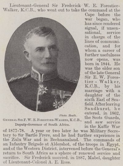 Generál Sir F W E Forestier-Walker, KCB, zástupce guvernéra Jižní Afriky od English Photographer