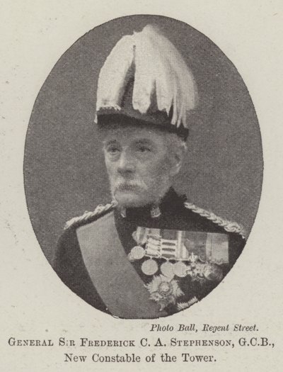 Generál sir Frederick CA Stephenson, GCB, New Constable of the Tower od English Photographer