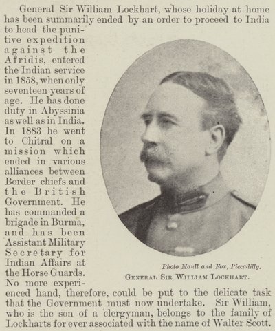 Generál sir William Lockhart od English Photographer