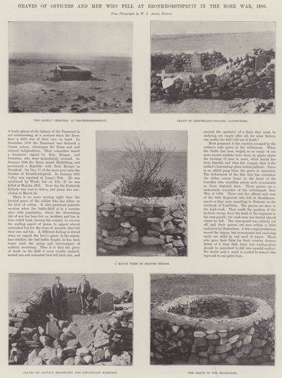 Hroby důstojníků a mužů, kteří padli u Bronkhorstspruitu v búrské válce, 1880 od English Photographer