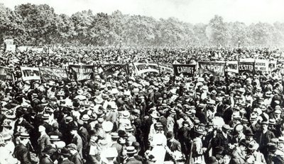 Demonstrace Great Votes for Women v Hyde Parku, 21. června 1908 od English Photographer