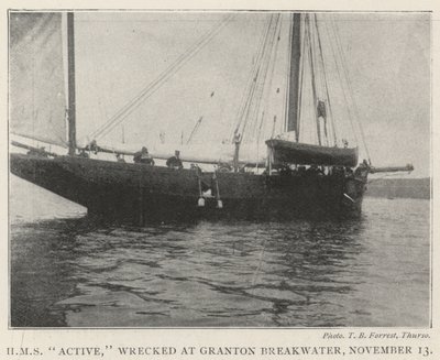 HMS Active, ztroskotala v Granton Breakwater, 13. listopadu od English Photographer