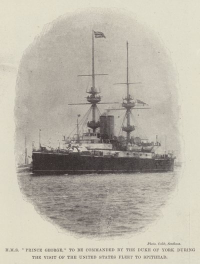 HMS Prince George, kterému bude velet vévoda z Yorku během návštěvy flotily Spojených států na Spithead od English Photographer