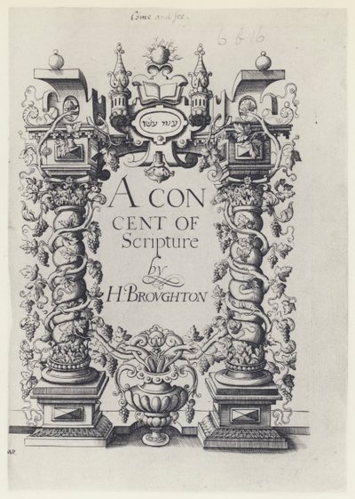H Broughton, A Concent of Scripture, G Simson a W White 1590 (černobílá fotografie) od English Photographer
