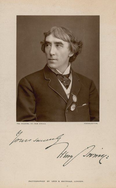 Henry Irving, herec; podepsaná fotografie od English Photographer