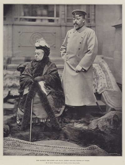 Její Veličenstvo královna a Jeho královská výsost Albert Edward, princ z Walesu od English Photographer