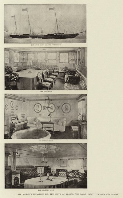 Odjezd Jejího Veličenstva na jih Francie, Royal Yacht Victoria and Albert od English Photographer
