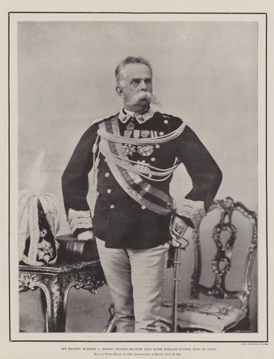 Jeho Veličenstvo Humbert I., Renier Charles Emanuel Jean Marie Fernand Eugene, král italský od English Photographer
