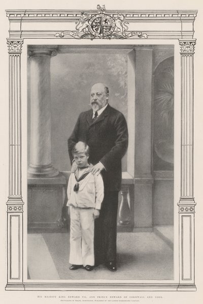 Jeho Veličenstvo král Edward VII. a princ Edward z Cornwallu a Yorku od English Photographer