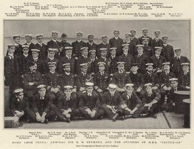 Domov z Číny, admirál Sir E H Seymour a důstojníci HMS Centurion od English Photographer