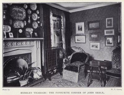 Hursley Vicarage, oblíbený kout John Keble (č/b foto) od English Photographer