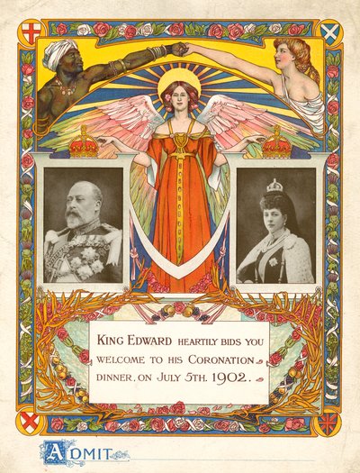 Pozvánka na korunovační večeři krále Edwarda VII. dne 5. července 1902 od English Photographer