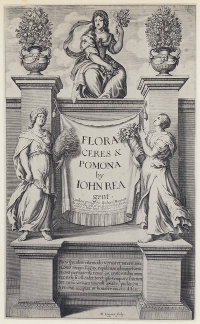 J Rea, Flora, Ceres a Pomona, R Marriott 1665 (černobílá fotografie) od English Photographer