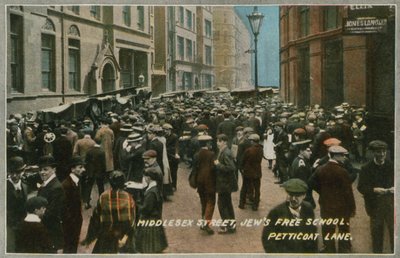 Židovská volná škola, Middlesex Street, Petticoat Lane, Londýn od English Photographer