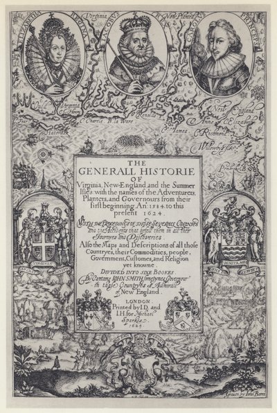 John Smith, The Generall Historie of Virginia, J Dawson pro M Sparkes 1624 (čb fotografie) od English Photographer