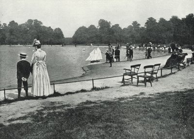Kensington Gardens, The Round Pond (černobílá fotografie) od English Photographer
