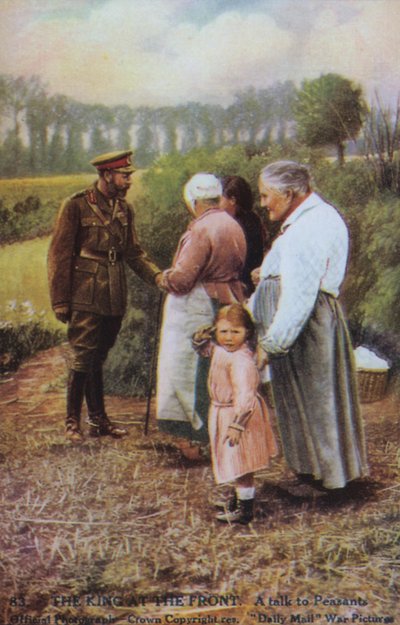 Král Jiří V. mluví s francouzskými rolníky během 1. světové války (foto) od English Photographer