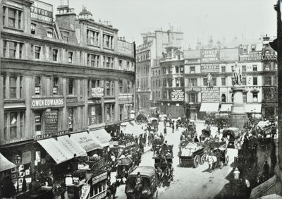 King William Street, při pohledu na sever, City of London, 1895 od English Photographer
